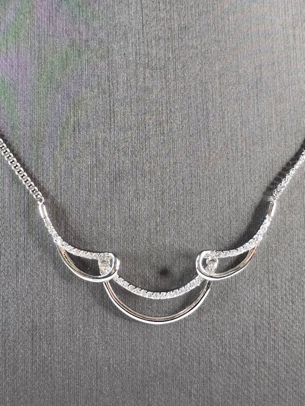 Womens Estate Sterling Silver Modernist Pendant Necklace 6.4g E3070